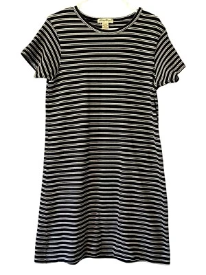 Camisa social feminina Eddie Bauer tamanho médio manga curta listra praia viagem - Imagem 1 de 4