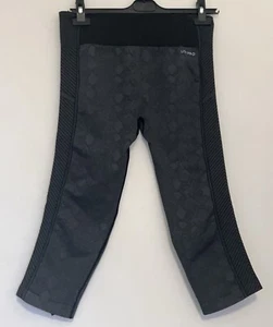 USA Pro Black +Grey Cropped Running/Exercise Trousers Size 14 - Picture 1 of 4