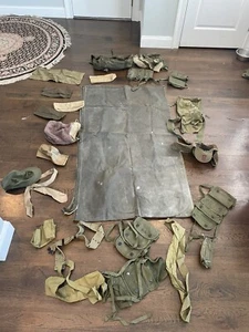 Huge Lot Of Uniform Hats From Korean War Hats, Bags Ground Cover And More - Picture 1 of 9