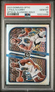2023-24 Donruss Optic Optical Illusion HOLO Chris Paul And Stephen Curry PSA 10 - Picture 1 of 3