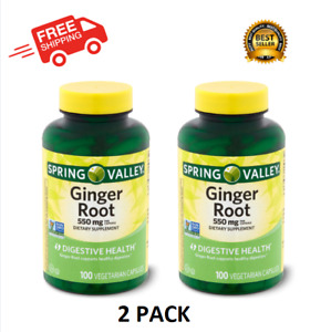 Spring Valley Ginger Root Capsules 550 mg 100-Count, Pack of 2