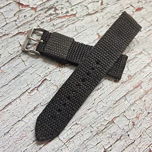 Sin cónico 2 piezas malla de nailon negro 20 mm estilo militar correa de reloj portero único - Imagen 1 de 5