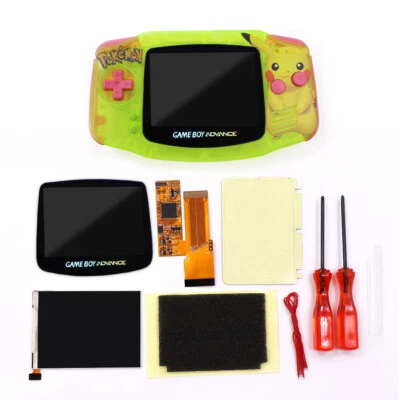 GAMEBOY Advance V2 IPS Backlight LCD Kits W/Custom Pikaqiu UV Printed Shell - Image 1 of 4