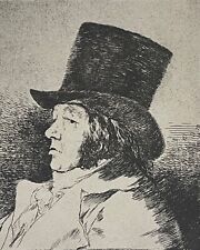 Francisco Goya (1746-1828) Self-Portrait IN Hut Tiefdruck Um 1970 Spanisch