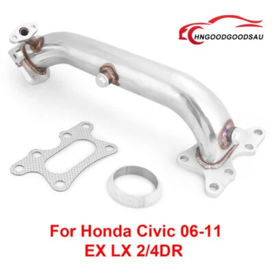 Stainless Steel Exhaust Header Manifold Down Pipe for 2006-2011 Honda Civic 1.8L - Image 1 of 4