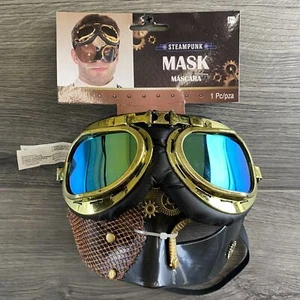Steampunk Mask Halloween Dress Up Costume Cosplay Plastic Flier Goggles - Picture 1 of 13