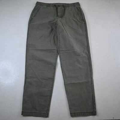 Pantalones informales Eddie Bauer grandes verdes ripstop de algodón cónicos ajustados con cordón Foto 1 de 4