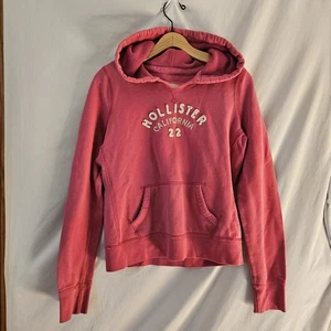 Vintage Y2K Hollister Pullover Hoodie Junior Gr. Medium Logo Pink Vintage 2000er - Bild 1 von 9