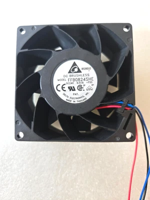 Delta FFB0824SHE DC Brushless Cooling Fan 24V 0.51A 80mm x 38mm High Speed 3-Wir - Image 1 of 3