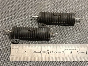 Dale RH-50 wire wound 0.2 Ohm 20 Watt Black Resisters Quantity Of  2PCS. USED - Picture 1 of 6