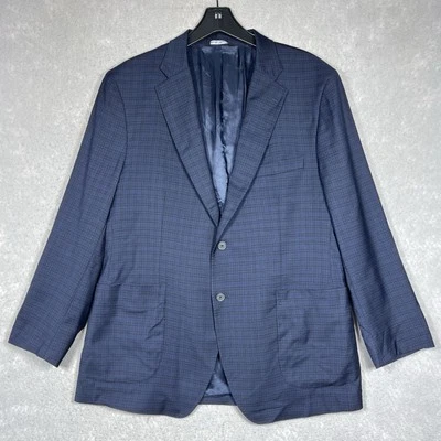 Blazer Abrigo Deportivo Ermenegildo Zegna Lana/Seda Para Hombre Talla (44R EE. UU.) Azul A Cuadros Foto 1 de 4