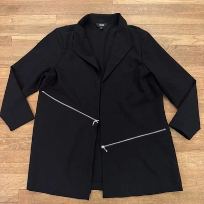 Slim Factor by investments black ponte long sleeve career blazer jacket XL b64 - Image 1 of 4