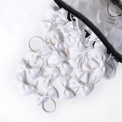 20 piezas lazos para el cabello con lazos elásticos cinta de grosgrain de 2" soportes de cola de caballo para niñas Foto 1 de 4