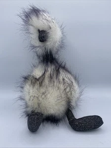 Peluche Jellycat London Dazzle Pompón Pájaro Avestruz 13" Gris Blanco Brillo - Imagen 1 de 9