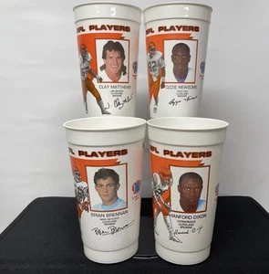 Vintage Lot of 4 1989 Cleveland Browns NFL Plastic Cups Wendy’s Pepsi Promo - Picture 1 of 8