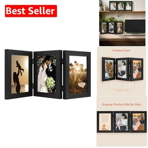 Spacious 5x7 Triple Photo Frame: Foldable Desktop Collage for Treasured Memories - Picture 1 of 10
