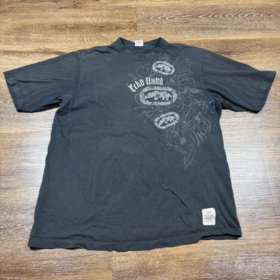 Camisa Ecko Unlimited De Colección Para Hombre XL Negra Grunge Paisley Streetwear Y2K Foto 1 de 4