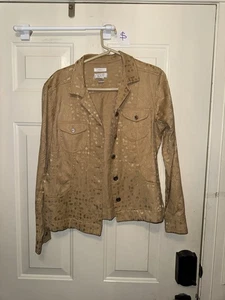 Chaqueta Christopher and Banks Oro Metálico Brocado Floral Para Mujer Talla (BOX6) - Imagen 1 de 3