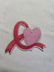 BREAST CANCER Awareness Embroidered Iron on 2.25" Patch Applique 1pc Pink Ribbon - Picture 1 of 2