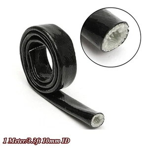 1m/3.3ft 10mm ID Black Fire Sleeve Braid Flame Heat Shield For 6AN Oil Fuel Line - Picture 1 of 7