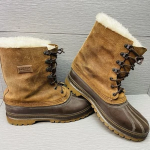 VTG SOREL USA Kaufman Caribou Leather Rubber Snow Winter Boots Men Size 10 Steel - Picture 1 of 9