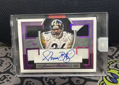 2018 Panini One Steelers Jerome Bettis Auto Jersey Quad Purple | 10/15 - Image 1 of 2