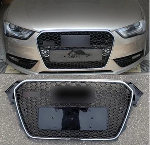 For Audi 2013 2014 2015 A4 B8.5 S4 RS4 Front bumoer sliver mesh grill grille - Picture 1 of 5