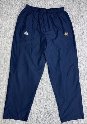 Notre Dame Warmup Track Jogger Workout Pants Adidas Men's M Navy Blue Go Irish! - Image 1 of 4
