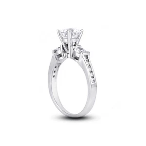 3 1/2ct E SI2 Round Natural Certified Diamonds 18k Gold Classic Engagement Ring - Picture 1 of 3