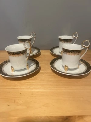 Juego de 4 tazas de café espresso Demitasse incluye platillo Foto 1 de 4