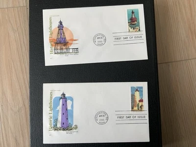 1990 #2470-2474 25c Lighthouses - 5 House Of Farnam FDCs - Image 1 of 3