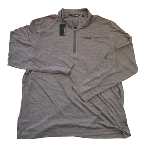 Travis Mathew Crestview 1/4 Zip Sweatshirt NWT Grey Heather 3XL Orange Tree - Picture 1 of 7