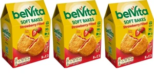 Belvita Breakfast Filled Strawberry Soft Bakes Biscuits, 3 x 250 g - Picture 1 of 9