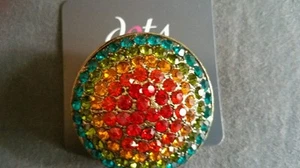 Großer Bling Mittelfinger Ring Strass verstellbar von Dots - Bild 1 von 5