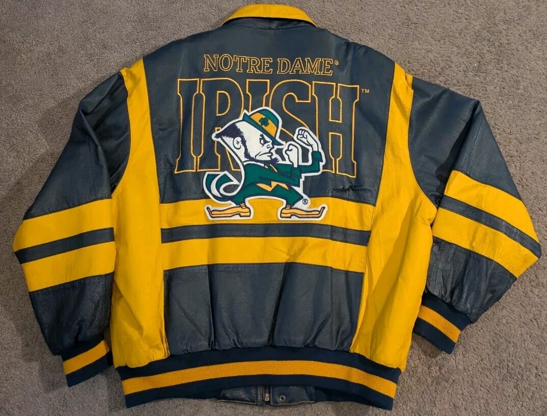Notre Dame“Fighting Irish“ ヴィンテージ スタジャン Vintage Notre Dame Fighting Irish Quikted Starter Jacket XXL