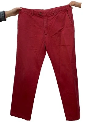 Pantalones chinos para hombre Loro Piana 56 IT - 48” cintura - algodón rojo - hechos en Italia #P1 Foto 1 de 4