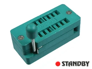 1pc DS1044-14-OG CONNFLY 14 pin Zero Insertion Force ZIF DIL TEST SOCKET 7,62mm - Imagen 1 de 3