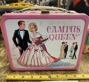 Vtg 1967 Campus Queen Metal Lunch Box Barbie Magnetic Game Kit King-Seeley Toy - Picture 1 of 12