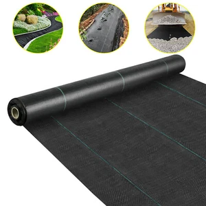 Woven Ground Cover Landscape Fabric Heavy PP Weed Barrier Garden Mat - Picture 1 of 95