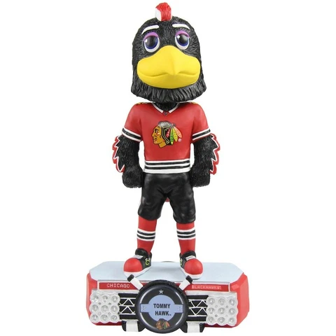 Chicago Blackhawks Stadium Lights Mascot Tommy Hawk Bobblehead Brand New In Box Cover