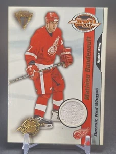 💥 ACTUAL GAME WORN RELIC💥 2001 Private Stock Titanium Mathieu Dandenault #/520 - Picture 1 of 8