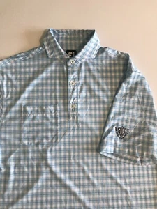 Footjoy FJ Mens Medium Cool Blue San Diego Country Club S/S Polo Shirt Pocket - Picture 1 of 10