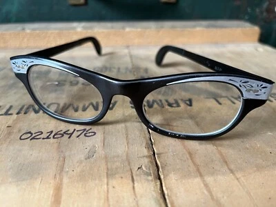 Marcos de aluminio Zylite Cateye vintage años 50/60 con adorno plateado RARO Rockabilly Foto 1 de 4