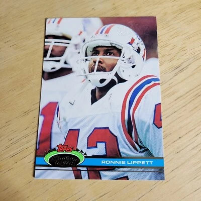 1991 T0PPS STADIUM CLUB SUPER BOWL XXVI EMBOSSED STAMPED RONNIE LIPPETT # 454 - Image 1 of 3