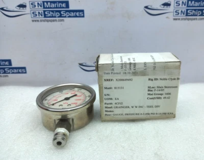 Grainger 4CFJ2 Liquid Filled Pressure Gauge 2 1/2" 0-2000Psi - Image 1 of 4