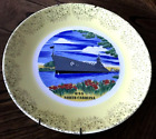 Vintage Uss North Carolina Souvenir State Plate 10" Gold Scroll Rim Commemorativ