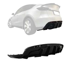 Difusor trasero negro brillante divisor labio barbilla alerón aerodinámico para Tesla modelo Y (2019 - Imagen 1 de 9