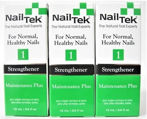 (3) Nail Tek Strengthener 1 Maintenance Plus For Normal Healthy Nails 0.5 oz - Picture 1 of 2