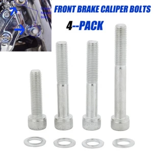 Front Brake Caliper Bolts Screws Space For Harley 2000-22 Softail Dyna Sportster - Picture 1 of 9