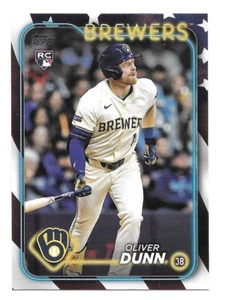 2024 Topps Update Series OLIVER DUNN RC Independence Day 66/76 -BREWERS- U#S310 - Picture 1 of 1